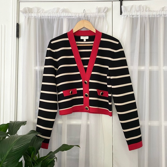 NWT Ronny Kobo Nautical Striped Cardigan Sweater - Picture 3 of 14
